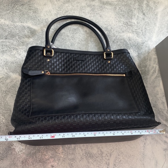 Gucci Guccissima Black Leather Tote Bag (Larger Size) - Picture 10 of 16